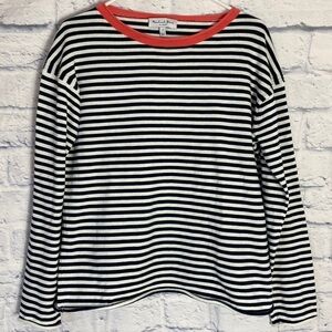 Michael Stars navy striped cotton sweater medium